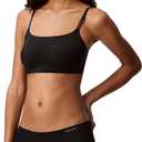 Calvin Klein Women's Invisibles Comfort Seamless Adjustable Skinny Strap Bralette Bra (Black) S