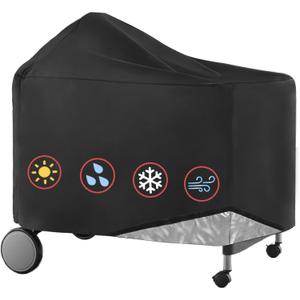 7152 Grill Cover for Weber Performer Deluxe 22 Inch Charcoal Grills, Waterproof BBQ Grill Cover, Fade Resistant and Tear Resistant