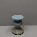 Creative Co-Op Large Distressed Blue Terracotta Pillar Candle Holder