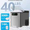 Aeitto Nugget Ice Maker Countertop, Pellet Ice Machine Soft Chewable Ice 40lbs/Day, One-Click Operation, Auto Self-Cleaning Crushed Ice Makers Stainless with Scoop for Home/Kitchen/Office (Grey)
