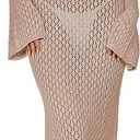 ANRABESS Women Swimsuit Swim Crochet Cover Up Knit Bathing Suit Swimwear 2026 Summer Bodycon Beach Dress Vacation Clothes (XL)