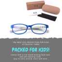 Mind Bridge Kids Blue Light Blocking Computer Video Gaming Glasses - Anti Eyestrain | Durable Cute Protection Eyewear for Children Boys & Girls Digital Screen Time & Technology Use | 558 Blue