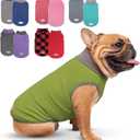cyeollo 2 Pack Dog Sweater Fleece Vest Dog Sweatshirt Reflective Lightweight Pet Clothes for Small Dogs Boy Girl Pet Apparel, Grass Green & Grey L