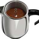 Farberware Electric Coffee Percolator, FCP240, Stainless Steel Basket, Automatic Keep Warm, No-Drip Spout, 4 Cup, Black/Silver