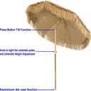 Bayside21 Tiki Umbrella 6.5' Thatch Patio Umbrella Tropical Palapa Raffia Tiki Hut Hawaiian Hula Beach Umbrella with tilt (6.5ft, Natural)