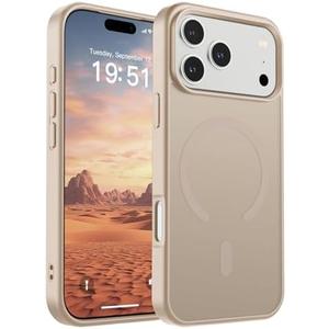 SUPFINE Magnetic for iPhone 17 Pro Max Case (Compatible with MagSafe)(Military Grade Drop Protection) Translucent Matte Shockproof with Anti-Fingerprint Phone Cover 2025, Desert Gold