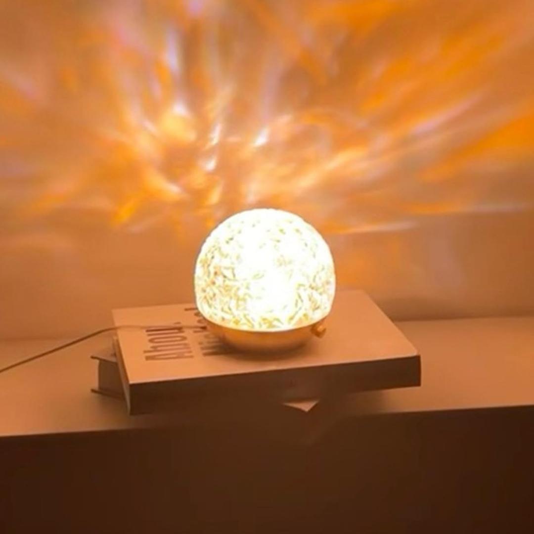 Ocean Wave Projector Light,16 Colors Luminorthe Cube Lamp with Dynamic Ripple Effect,Galaxy Projector Night Light for Kids Bedroom Romantic Ambient Lighting for Room Decor (Sphere-Ocean Wave Lights)