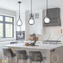 AUTELO 2 Pack Pendant Lights Kitchen Island, Modern Pendant Lights in Black Finish with Milky White Globe Glass, Black Pendant Light Fixtures, 1-Light Hanging Lamp for Kitchen Island H9377 MGBK-2PK, 15" H
