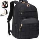 CAMTOP Work Backpack for Women with Insulated Pocket,Laptop Backpack Puffer Quilted College Bookbag Fits 15.6 Inch Computer, Casual Daypack Backpacks for Travel Bussiness Teacher Nurse, Black