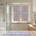 3 x SOMWISE Frosted Glass Window Privacy Film with Tools, Heat Blocking, Anti-UV, Anti-Glare, Static Cling, Decor for Home Bathroom Door, Renter Friendly, Removable, Reusable, Blue 35Inchx78.5Inch