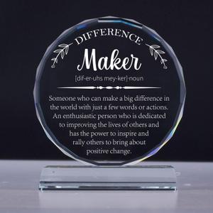 Uniquilling Thank You Gifts, Appreciation Award Crystal Plaque Box Packaging, for Coworker/Mentor/Coach/Boss/Difference Maker Gifts Office Desk Decor