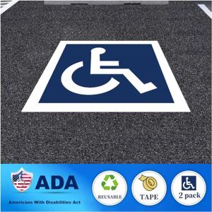2-Pack, 36"x36" Handicap Parking Stencil, ADA Compliant | Handicap Stencil for Parking Lot, Reusable Roll-Up Waterproof Parking Lot Stencils for Asphalt, Concrete