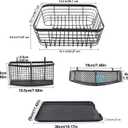 TQVAI Kitchen Dish Drainer Rack with Drying Board and Full-Mesh Silverware Utensils Holder, Black