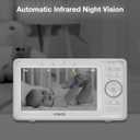VTech Video Baby Monitor with Camera and Audio, 5" HD LCD Screen, Pan-Tilt-Zoom, 2-Way Talk, VOX Mode, Night Lights, Lullabies, Soothing Sounds, Temperature sensor, Long Range, No WiFi: VM5263 (White)