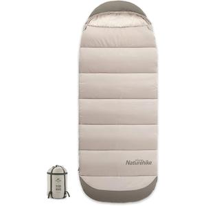 Naturehike Cotton Flannel Camping Sleeping Bag 41F-54F with Hooded and Portable Compression Sack for 3-4 Seasons for Hiking Outdoor Travel Lightweight and Portable Adventures (Moss Green-B180)
