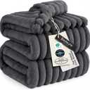 Bedsure GentleSoft Grey Fleece King Blanket for Couch - Cozy Soft Blankets for Women, Cute Small Throws for Girls, 108x90 Inches