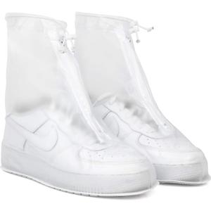 Rain Shoe Covers | Waterproof Shoe Covers for Men Women | Reusable Galoshes Overshoes (X-Large, Clear)