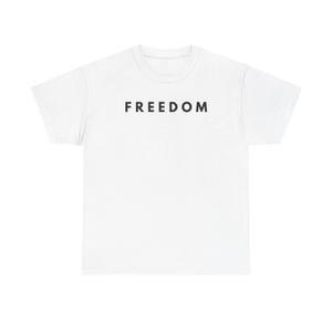 Freedom Black Text Minimalist Design,Bold Typography Graphic TShirt XL
