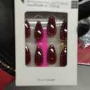 Almond Press on Nails - Medium Burgundy Fake Nails with Polka Dots Design, Full Cover Wine Red Glue on Nails, Reusable Elegant Stick on Nails for Women Manicure, Glossy Finish | 12 Sizes - 24 Pcs