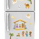 Yinder 26 Pcs Nativity Manger Scene Magnet Decal Set Magnetic Car Christmas Decorations Christmas Car Refrigerator Nativity Scene Magnets for Educational Learning Activities Door(Classic)