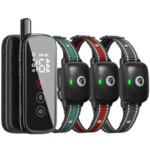 Heaflex Dog Training Collar 3 Dogs, Dog Shock Collar with Remote - 2600Ft Range, Rechargeable Waterproof Electric Dog Collar, 3 Training Modes (Vibration, Beep, Shock) for E-Shock Collar（Black）
