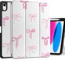 DONGKE Case for iPad 11th Generation 11 Inch 2025 (A16 Chip) & iPad 10th Generation 10.9 Inch 2022 with Pencil Holder-[Auto Wake/Sleep], Trifold Stand Soft TPU Protective Cover, Pink Bows