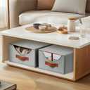 Stackable Storage Drawers - Collapsible Storage Bins with Drawers, 2 Pack Closet Shelf Organizer Basket, Fabric Pull Out Organizer for Bedroom, Living Room, Dorm, Grey