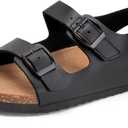 Torotto Toddler Kids Sandals Boys Girls Cork Footbed Sandals with Adjustable Buckle Casual Slides Open Toes Flat, Size 30