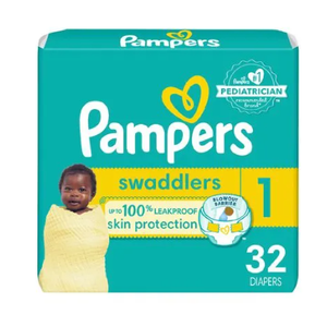 Pampers Swaddlers Up to 100% Leak Proof, 32 Diapers Couches