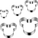 Mouse Cookie Cutter Sandwich Cutters for Kids DIY Lunchbox Bento Box Fruit Cutters Vegetable Cutters for Children Boys Girls, Pack of 5