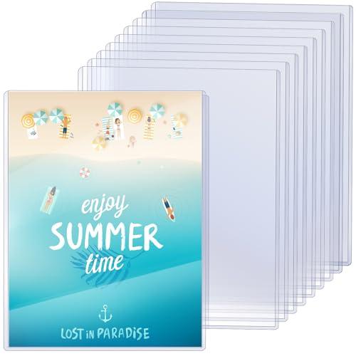 Jecery 10 Pcs 9 x 12'' Rigid Print Protectors Clear Rigid Plastic Paper Page Protectors Photo Plastic Sleeves for Document