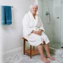 Teak Shower Bench - 100% Solid Teak Wood Shower Chair with Towel Bars & Storage Shelf, Stable Non-Slip Bathroom Stool for Elderly & Recovery, Heavy Duty Shower Seat for Inside Shower & Tub (14-Small)