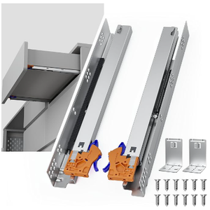 PHWALK 24 Inch Soft Close Undermount Drawer Slides, Concealed Drawer Rails with Rear Brackets for Heavy Duty Storage Drawers, Closet Cabinets, Garage Workbench – Full Extension Quiet Glides (1 Pair)