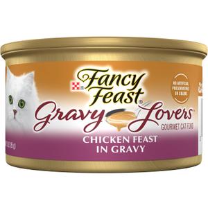 Purina Fancy Feast Gravy Lovers Chicken Feast in Grilled Gourmet Wet Cat Food  (Pack of 24) 3 oz. Cans (EXP 03/31/28)