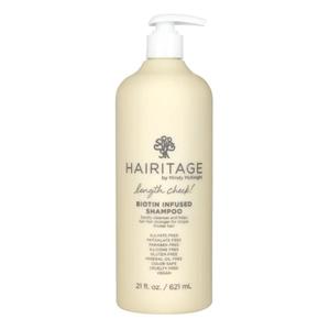 Hairitage Length Check Biotin Shampoo with Jamaican Black Castor Oil - Thickening + Volumizing - Sulfate Free + Color Safe + Vegan - Hydrating Repair Shampoo for Thinning Hair 21 Oz.