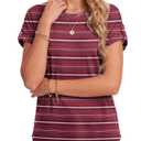 KIFOVEN Womens Summer Tops Short Sleeve Tunic T-Shirt Dressy Casual Blouse Side Split Round Neck Tee Shirts Flower-1 Small (Pink, S)