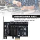ELUTENG PCI-E SATA Expansion Card PCI-E X1 to SATA 3.0 Controller Card 6Gbps SATAS III Express Adapter (8 Ports)