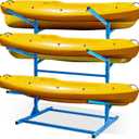 Freestanding Kayak Storage Rack 2-Sided -3 Levels for 6 Kayaks, Adjustable Kayak and SUP Stand, Weatherproof and Heavy Duty
