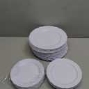 U-QE 90Pieces White Plastic Plates - White Disposable Plates - Premium Hard Plastic Disposable Plates for Wedding and Party Use Including  Dinner Plates 10 '' & Dessert Plates 7.5 ''