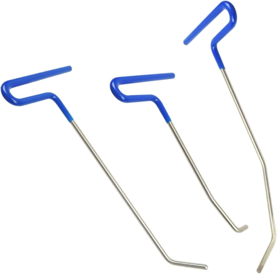 LadyRosian Dent Removal Rods Kit, 3 Pcs Short B Style Rods Auto Body Dent Repair Tools for Door Dings and Hail Damage, Paintless Dent Removal Tool