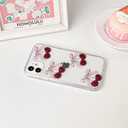 Lovmooful Compatible for iPhone 11 Case Cute Clear Cherry Bowknot with Aesthetic Design for Girls Women Soft TPU Shockproof Protective Girly for iPhone 11 Case-Four Bows