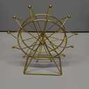 Ferris Wheel Bookshelf Decor Gold Modern Gift - Shelf Decor Accents Ornament - House Decorations Living Room - Fireplace or Desk Decor - Entryway Decor. (Art Deco)