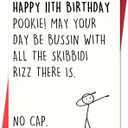 10 x 11th Birthday Card,11 Year Old Birthday Gifts & Decorations for Boys Girls Son Daughter Nephew Niece,Funny 11th Birthday Card for Him Her with Gen Z Teenagers Slang Meme-Inspired Design