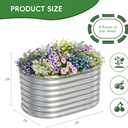 AHEONLAR 3Pack 3x2x2ft Galvanized Raised Garden Beds Outdoor, Oval Raised Beds for Gardening Metal Planter Boxes for Planting Vegetables, Fruit, Herb, Silver