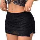 Women's Plus Size Lace Bodycon Skirts Skinny Night Out Y2K Skirt with Slit Going Out Outfits