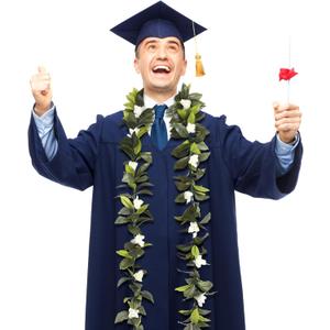 Riceshoot 1 Pcs Hawaiian Maile Lei 6.56 ft Green Garland White Tuberose Leaf Flower Necklace Gift for Wedding Hawaiian School Ceremony Luau Aloha Tropical Summer Party Supplies