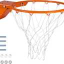 GoSports Regulation 18" Steel Basketball Rim - Choose from Fixed or Breakaway - Use for Replacement or Garage Mount