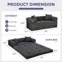 MAXYOYO Convertible Sofa Bed, Floor Sofa Couch with L-Shaped Backrest, Loveseat