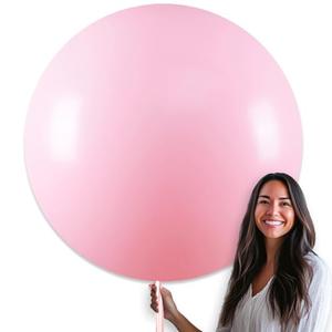 PartyWoo Baby Pink Balloons 4pcs 36 Inch Pastel Pale Light Pink Latex Helium Balloons for Baby Shower Gender Reveal Easter Bachelorette Wedding Bridal Shower Birthday Party Decorations Pink-Q05