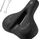 ROCKBROS Bike Seat for Men Women Comfort Wide Gel Bike Seat Replacement,Breathable Waterproof Padded Bicycle Saddle, Compatible with Cruiser/Mountain/Fat Bikes
